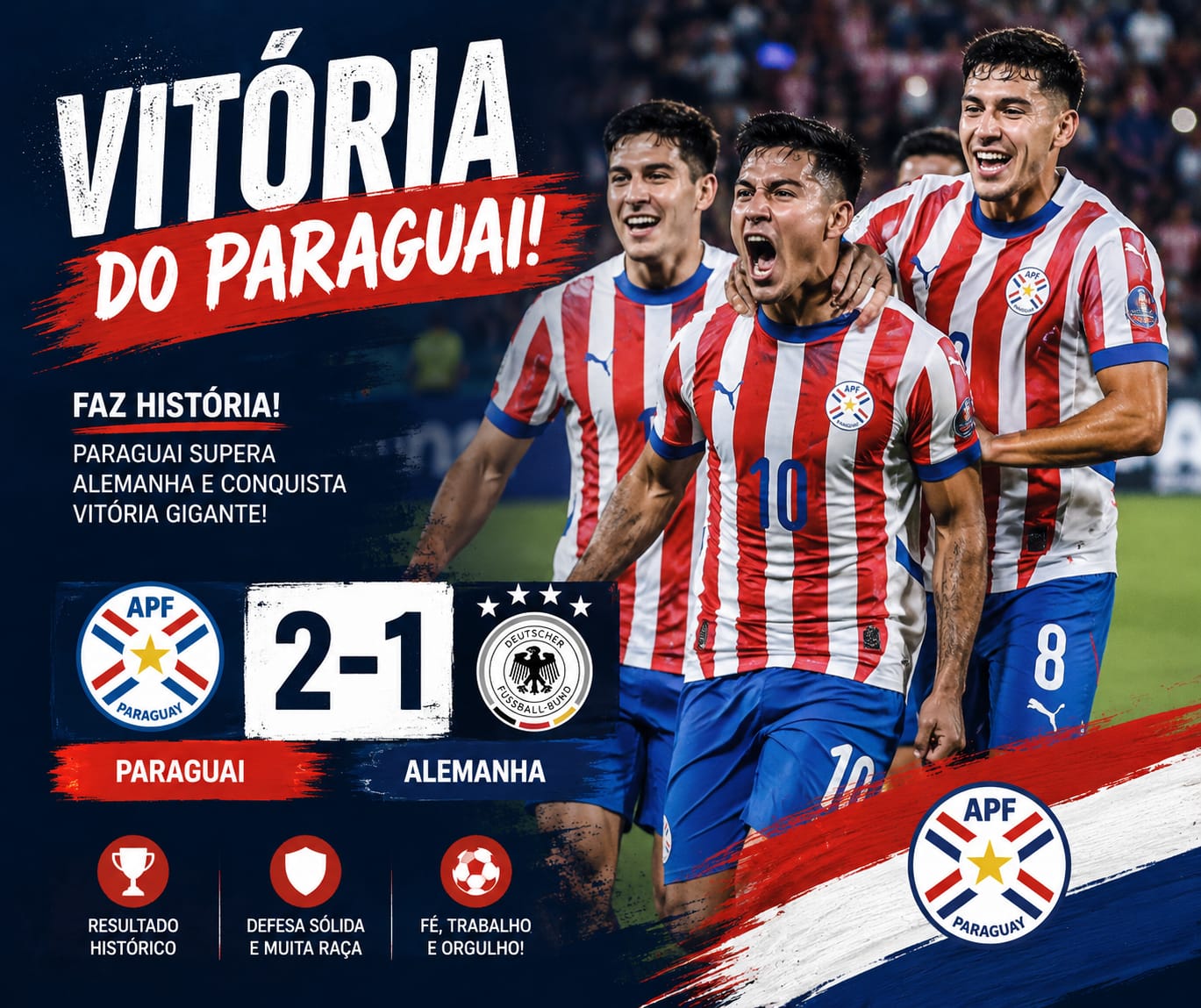 Paraguai elimina a Alemanha nos pênaltis e mantém o Brasil como único pentacampeão da Copa