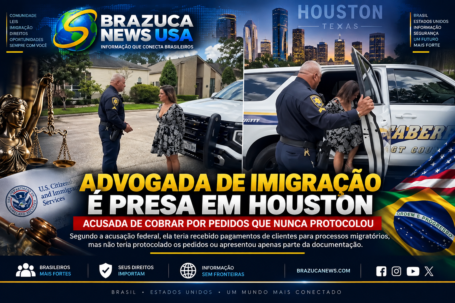Advogada de imigração é presa em Houston acusada de cobrar por processos que não teria protocolado